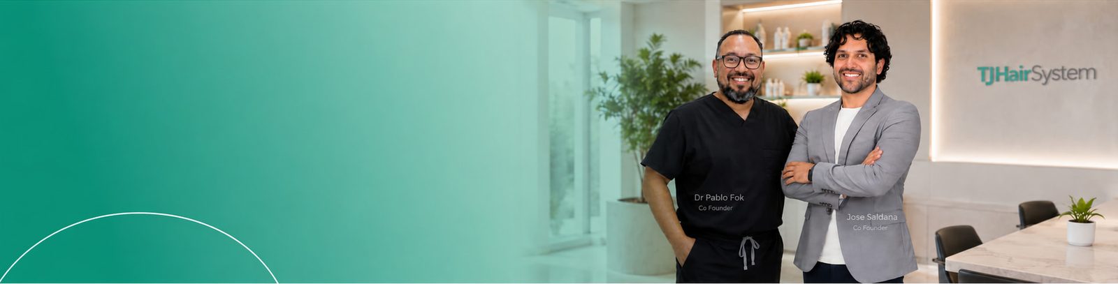 Dr. Pablo Fok and Jose Saldana, co-founders of TJ Hair System, at the clinic in Tijuana