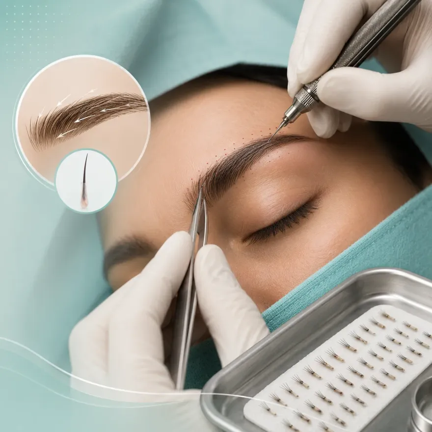 Brow shape, angle and growth direction planning