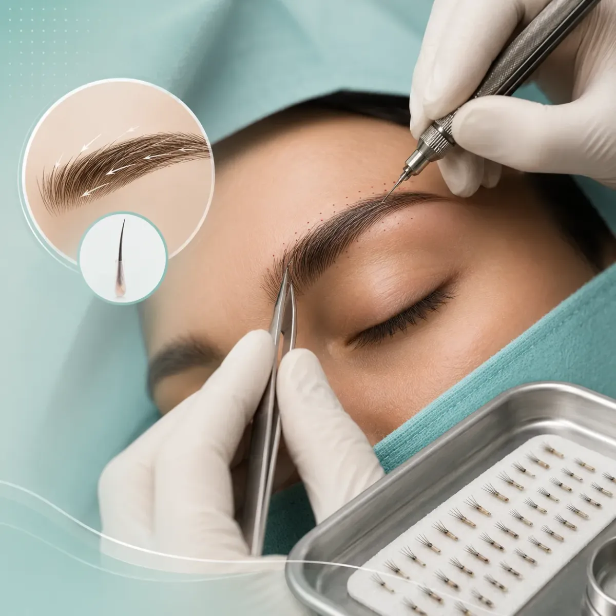 Brow shape, angle and growth direction planning