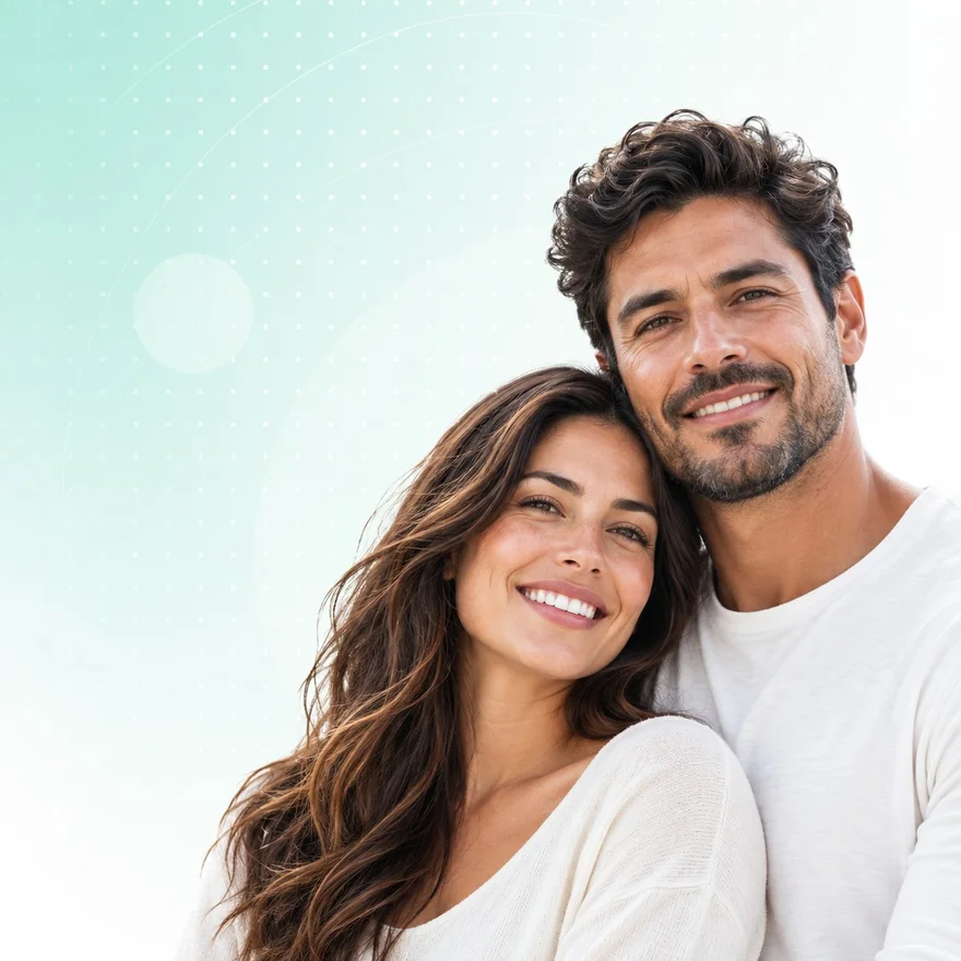 Couple with healthy hair in a bright lifestyle portrait