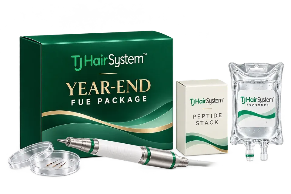 Year-End FUE Package: scalp FUE transplant, peptide stack and exosome session